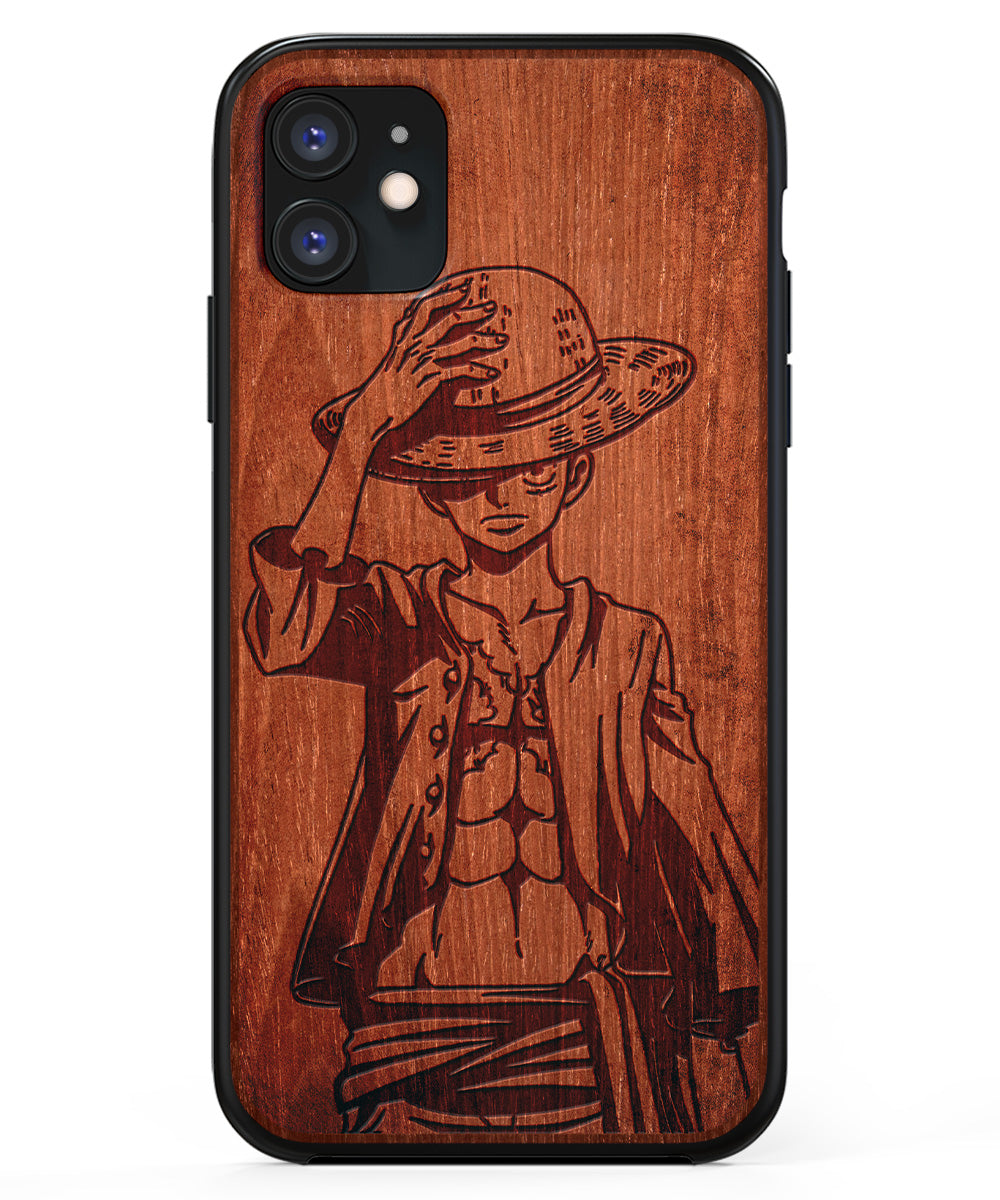 Future King - Engraved Wood Phone Case - One Piece Anime Case Future King - Engraved Wood Phone Case - One Piece Anime Case