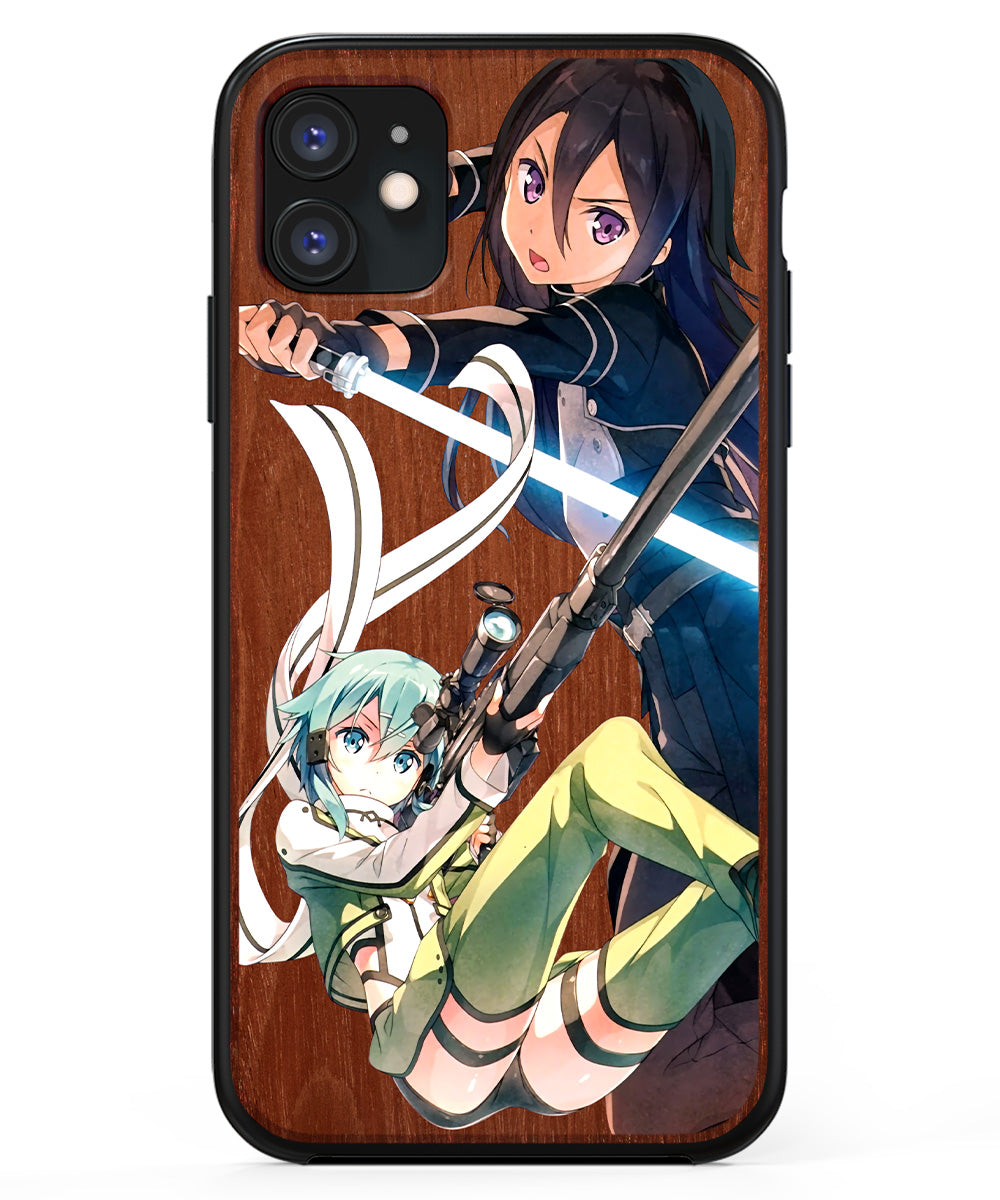 Gun Gale - Wood & Ink Phone Case - Sword Art Online Anime Case Gun Gale - Wood & Ink Phone Case - Sword Art Online Anime Case