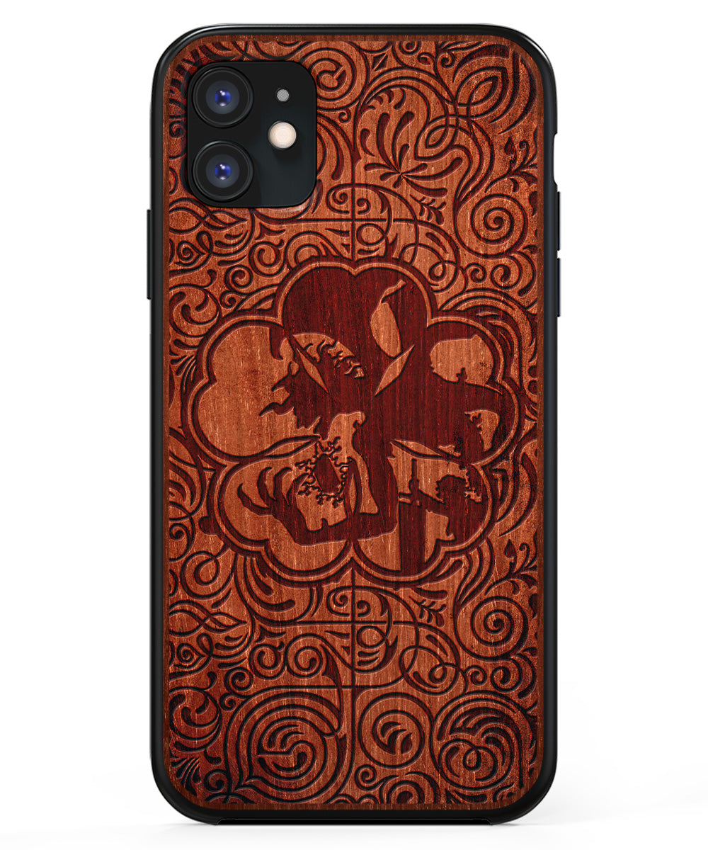 Fifth Leaf - Engraved Wood Phone Case - Black Clover Anime Case