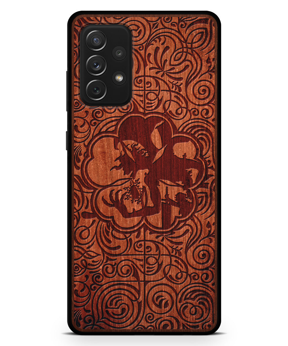Fifth Leaf - Engraved Wood Phone Case - Black Clover Anime Case