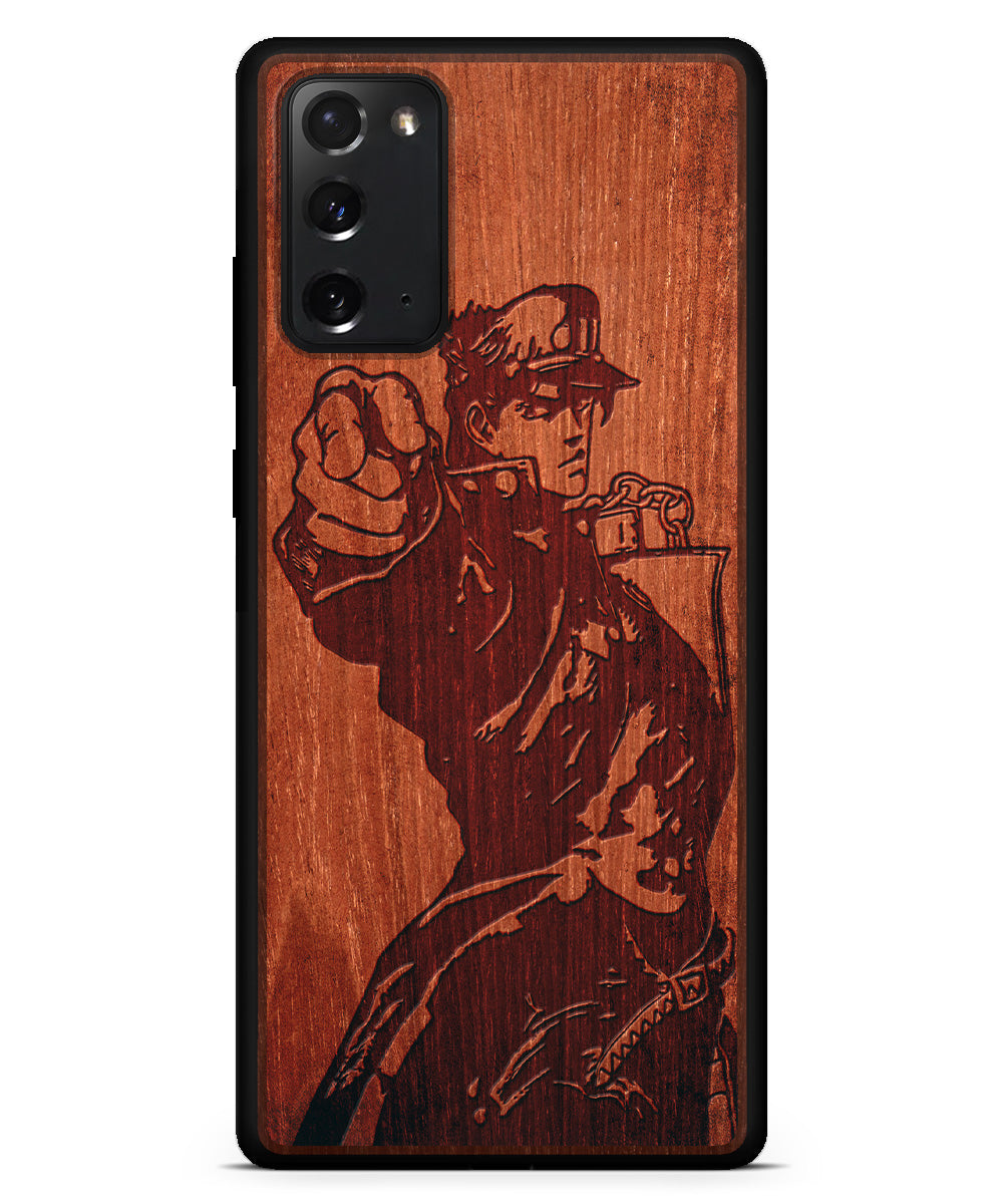 Jotaro - Engraved Wood Case - JoJo's Bizarre Adventure Anime Case